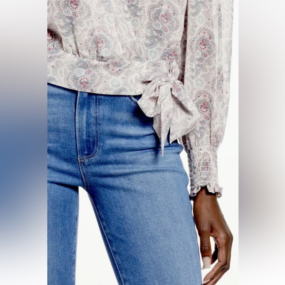 PAIGE MARGHERITA TIE WAIST BLOUSE SIZE S - Picture 4 of 6